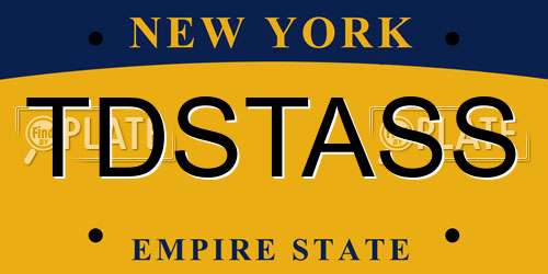 TDSTASS New York License Plate