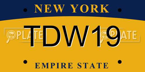 TDW19 New York License Plate
