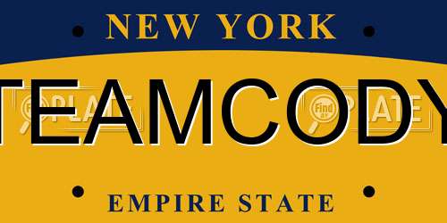 TEAMCODY New York License Plate