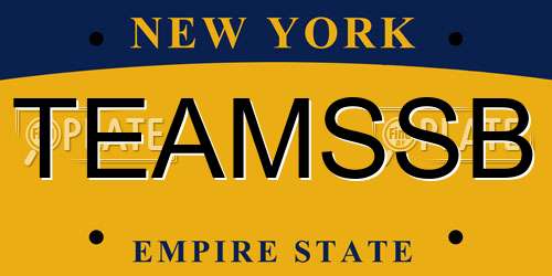 TEAMSSB New York License Plate