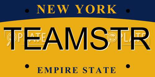 TEAMSTR New York License Plate