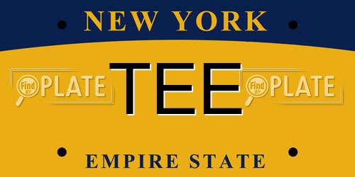 TEE New York License Plate