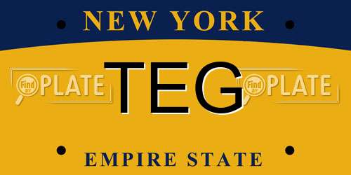 TEG New York License Plate