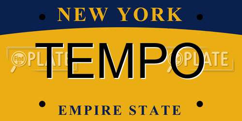 TEMPO New York License Plate