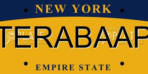 TERABAAP New York License Plate