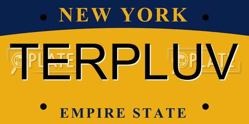 TERPLUV New York License Plate
