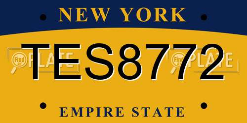 TES8772 New York License Plate