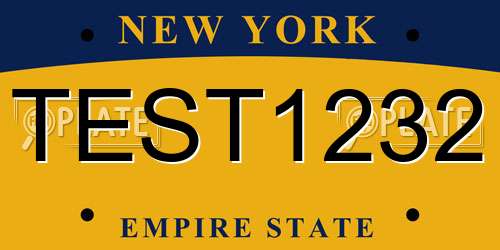 TEST1232 New York License Plate
