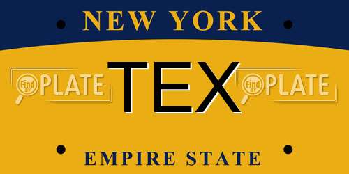 TEX New York License Plate