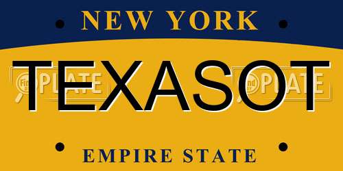 TEXASOT New York License Plate
