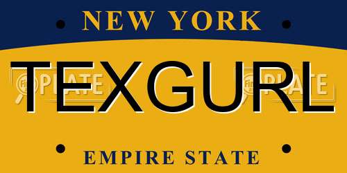 TEXGURL New York License Plate