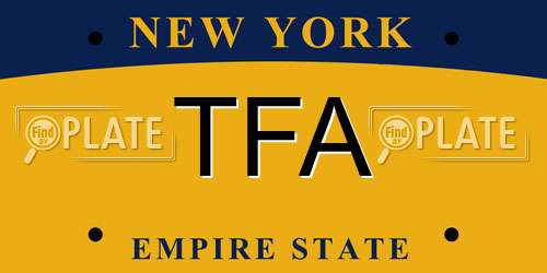 TFA New York License Plate