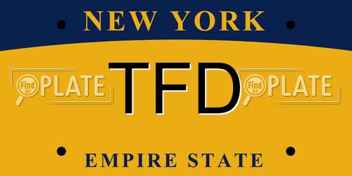 TFD New York License Plate