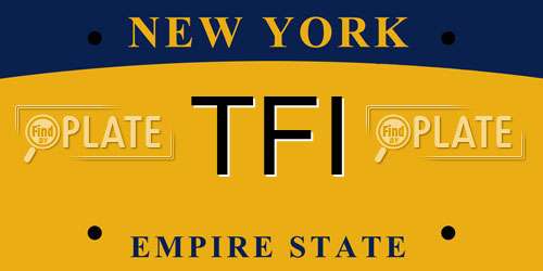 TFI New York License Plate