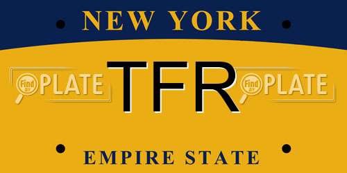 TFR New York License Plate