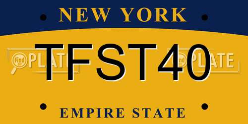 TFST40 New York License Plate