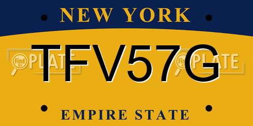 TFV57G New York License Plate