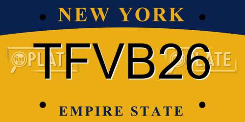 TFVB26 New York License Plate