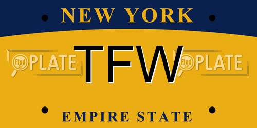 TFW New York License Plate