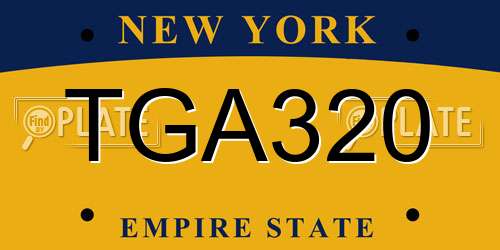 TGA320 New York License Plate
