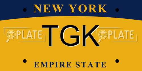 TGK New York License Plate