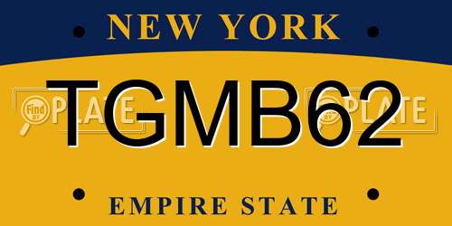 TGMB62 New York License Plate
