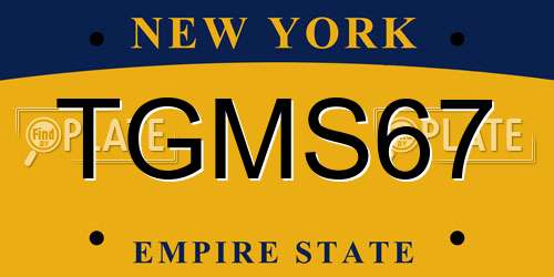 TGMS67 New York License Plate