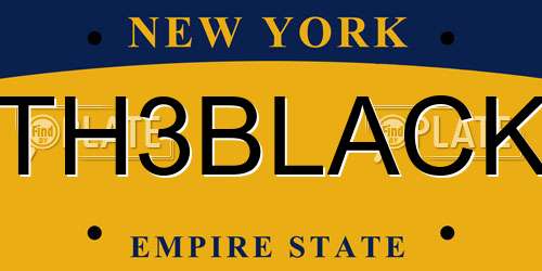 TH3BLACK New York License Plate