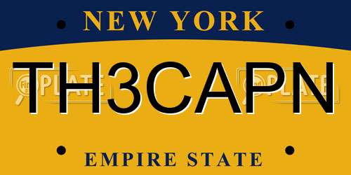 TH3CAPN New York License Plate