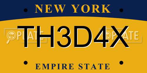 TH3D4X New York License Plate