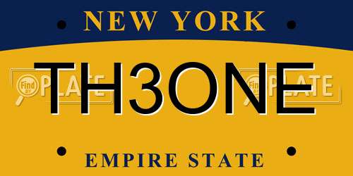 TH3ONE New York License Plate