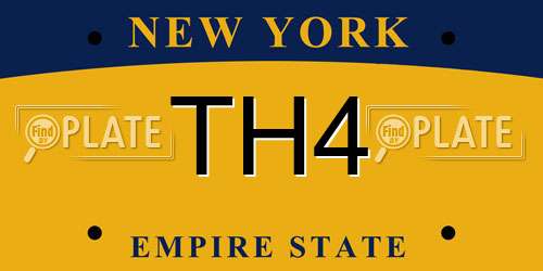 TH4 New York License Plate