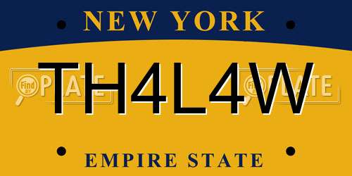 TH4L4W New York License Plate