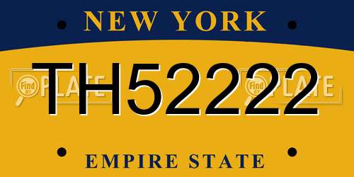 TH52222 New York License Plate
