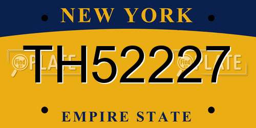 TH52227 New York License Plate