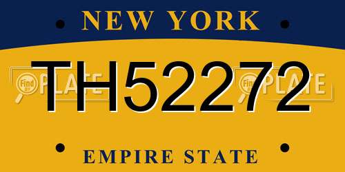 TH52272 New York License Plate