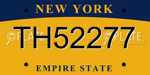 TH52277 New York License Plate