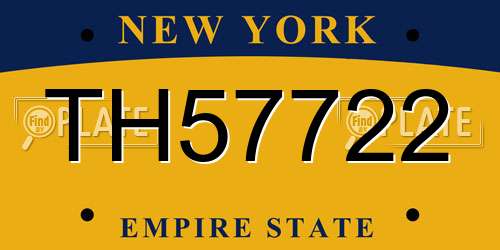 TH57722 New York License Plate
