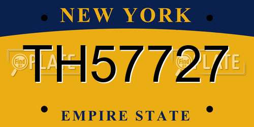 TH57727 New York License Plate