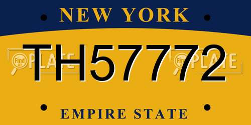 TH57772 New York License Plate