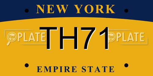 TH71 New York License Plate