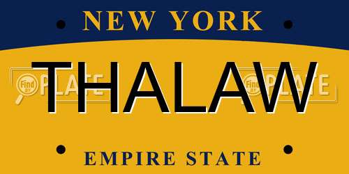THALAW New York License Plate