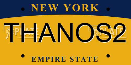 THANOS2 New York License Plate