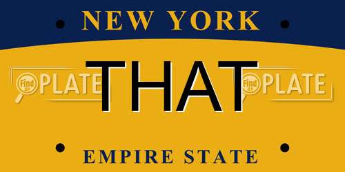 THAT New York License Plate