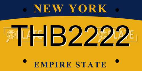THB2222 New York License Plate