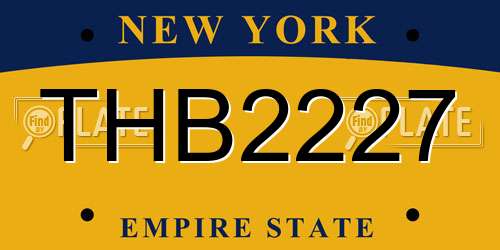 THB2227 New York License Plate