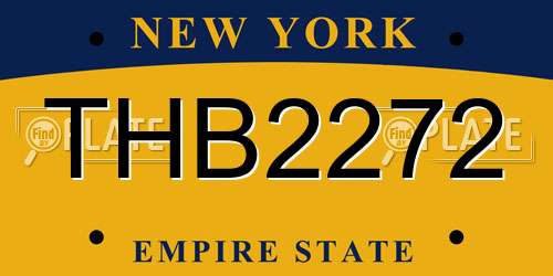 THB2272 New York License Plate