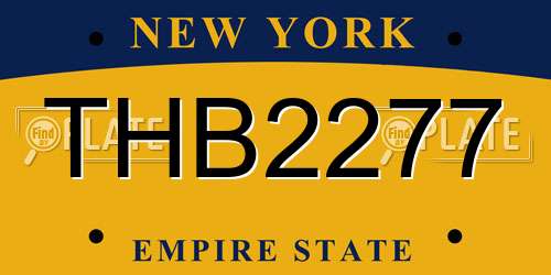THB2277 New York License Plate
