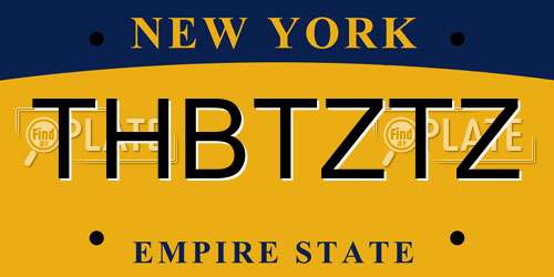 THBTZTZ New York License Plate