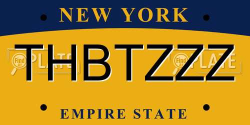 THBTZZZ New York License Plate